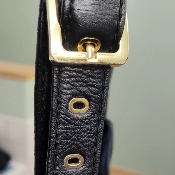 MICHAEL KORS Black Leather Hobo Vintage Shoulder Bag, Turn Lock Pockets - Picture 7 of 12